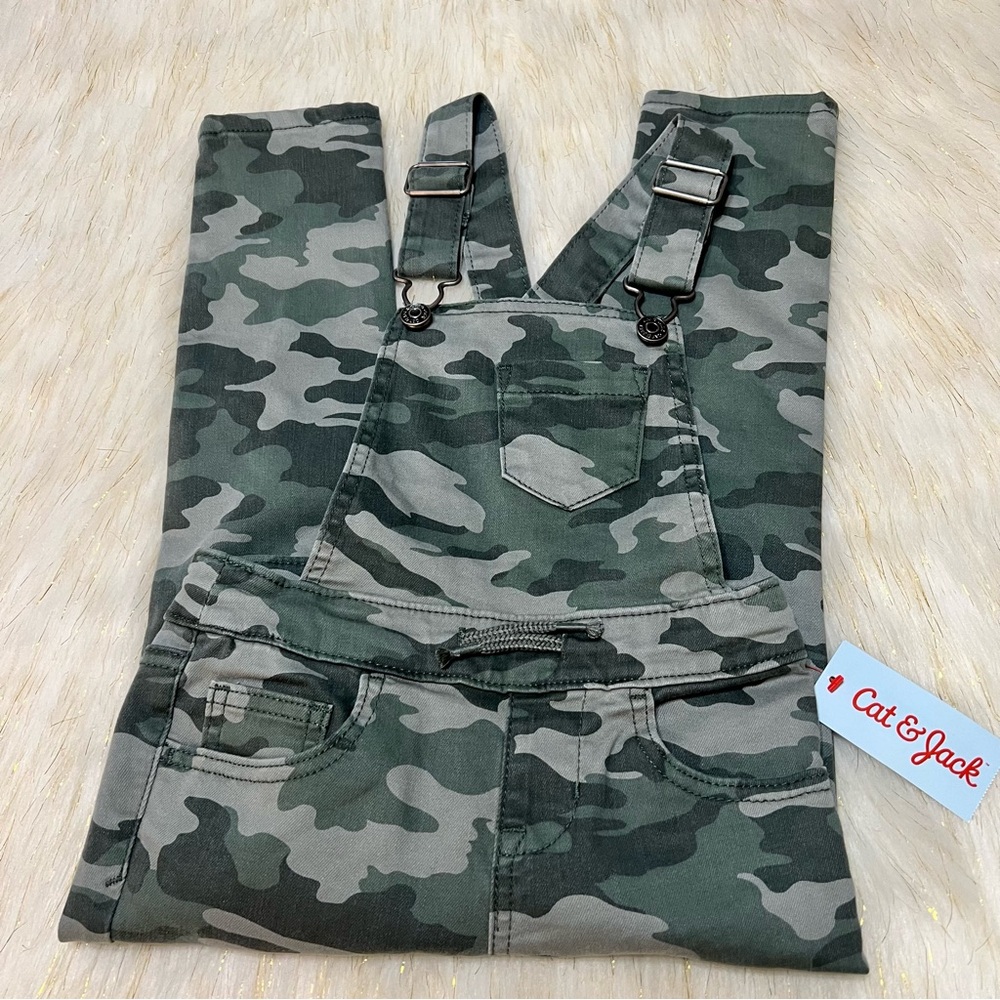 Cat & Jack Camouflage Green Overall Ultimate Stretch Kids size XS (4/5) NWT